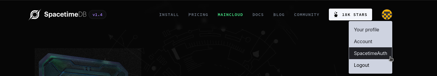 Access the menu
